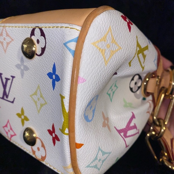 SOLD- TAKASHI MURAKAMI X LOUIS VUITTON WHITE MONOGRAM MULTICOLOR BEVERLY GM - Picture 5 of 14